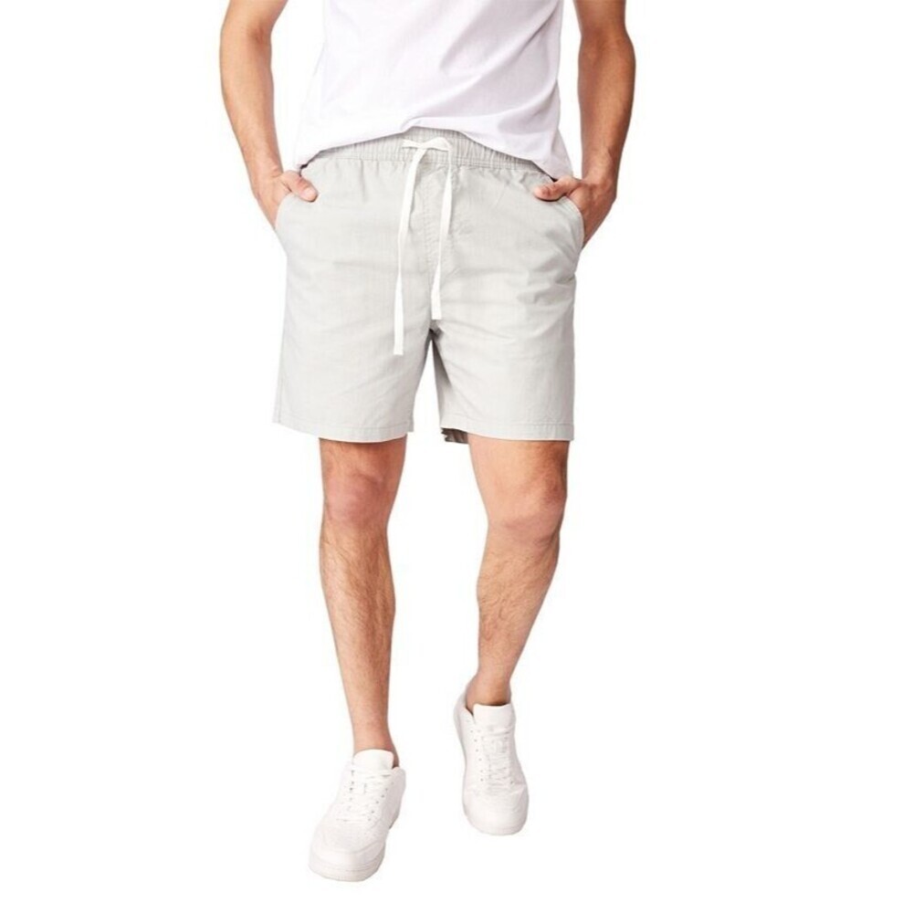 COTTON ON Men's Stretch comfort Easy Cotton Shorts Stone Textured Beige 2XL